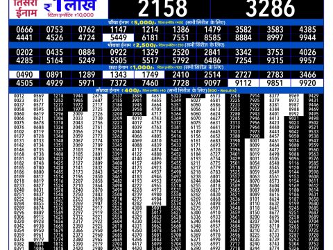 Rajshree 300 Monthly Lottery Result Today 21.07.26